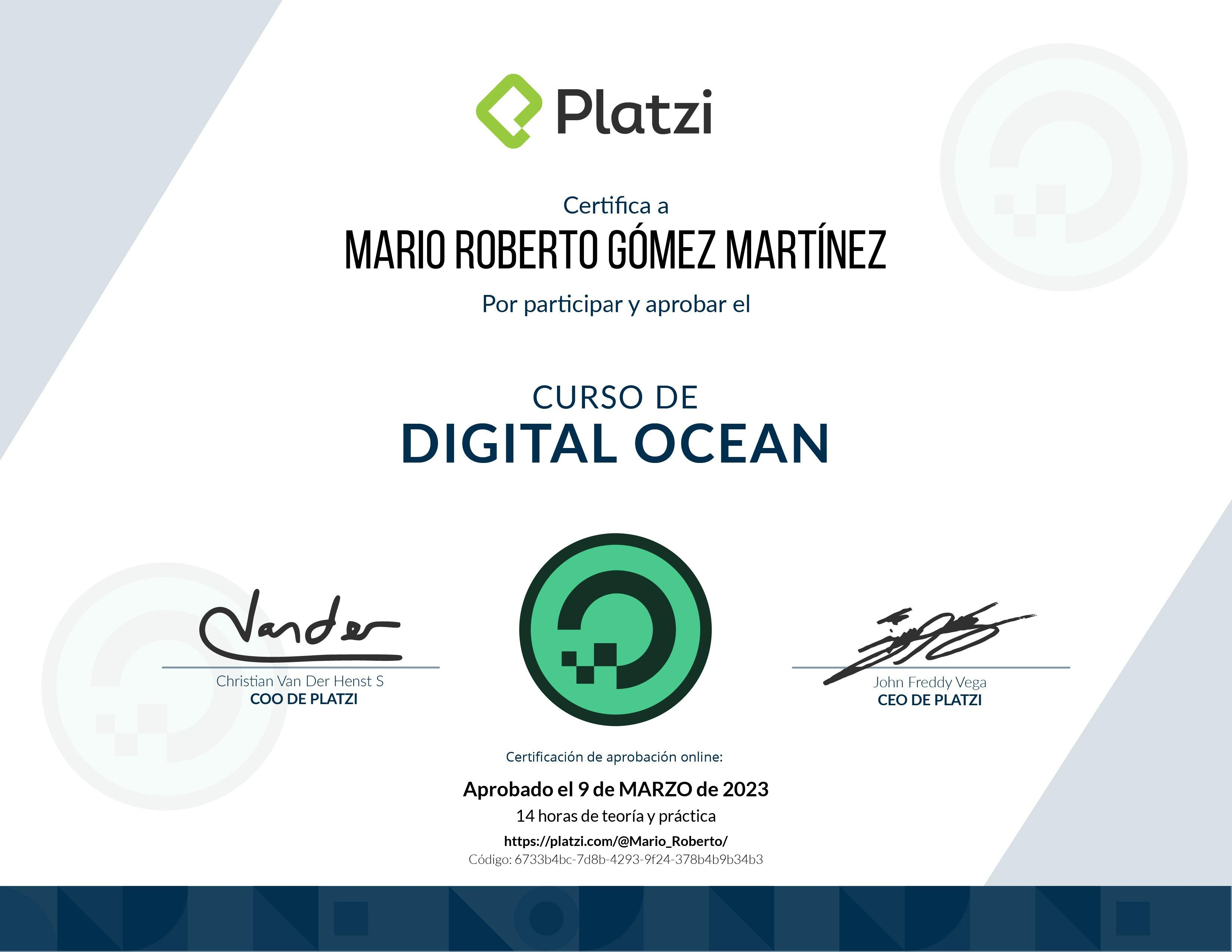 Diploma Digital Ocean 5