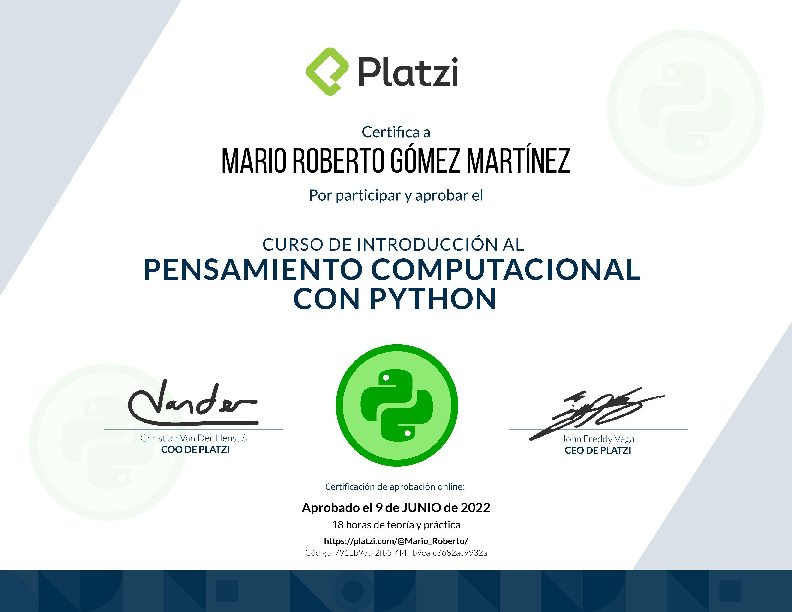 Diploma Introduccion a Platzi